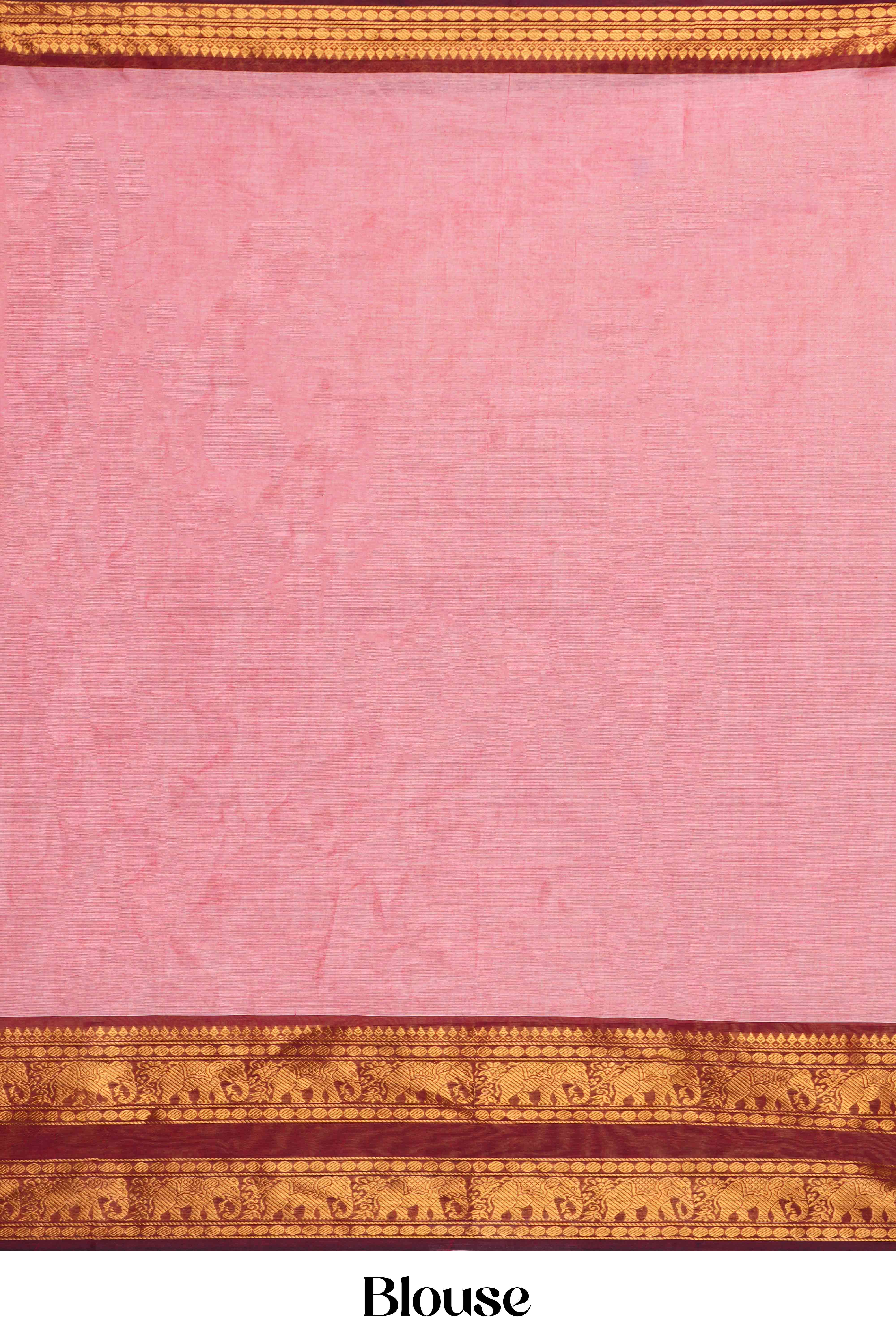 Baby pink casual cotton saree