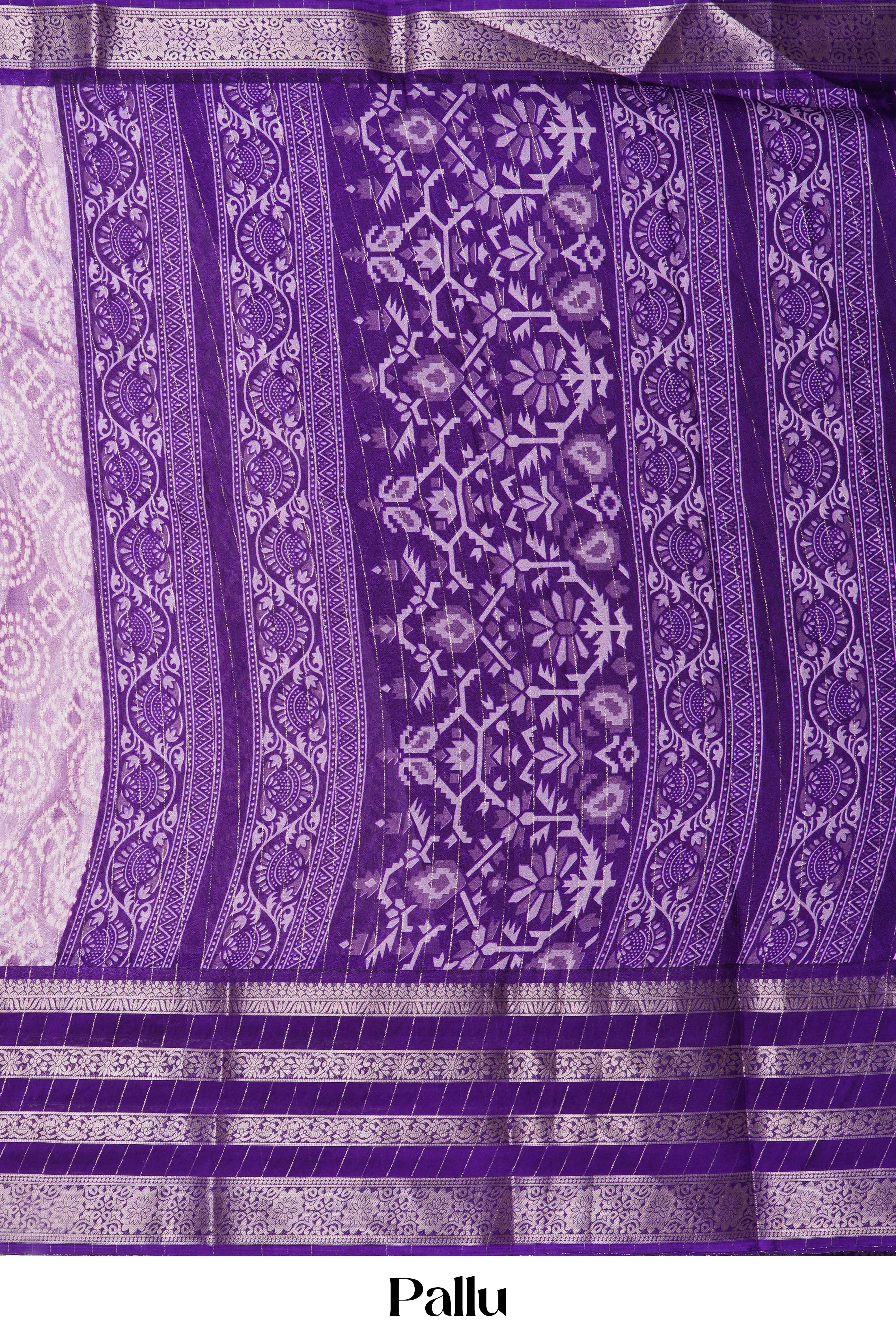 Bandhani Lavender print detail