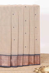 Beige butta chettinad cotton saree