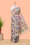 Beige tussar silk drape