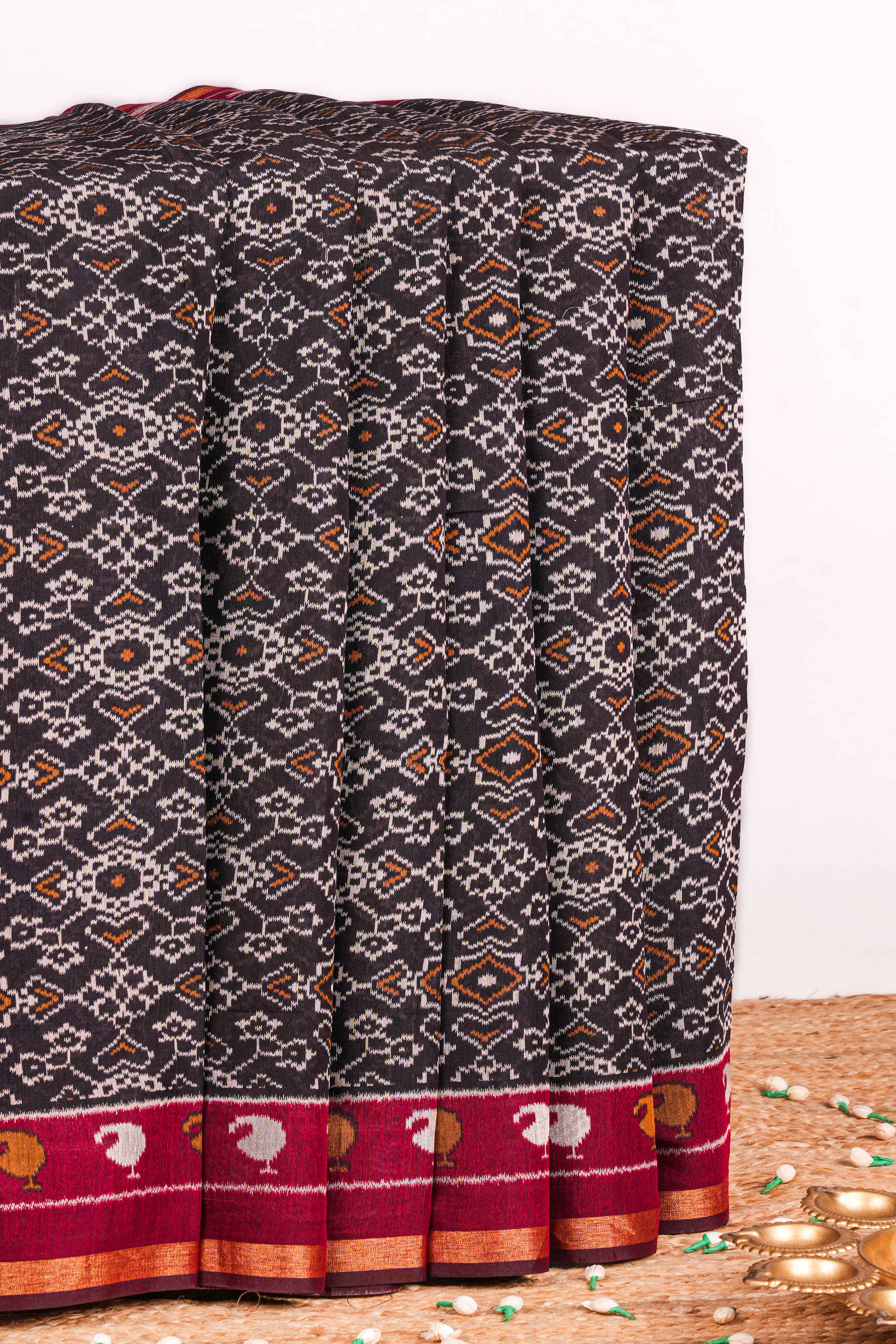 Black dola silk saree