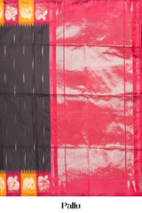 Black semi art silk contrast blouse saree