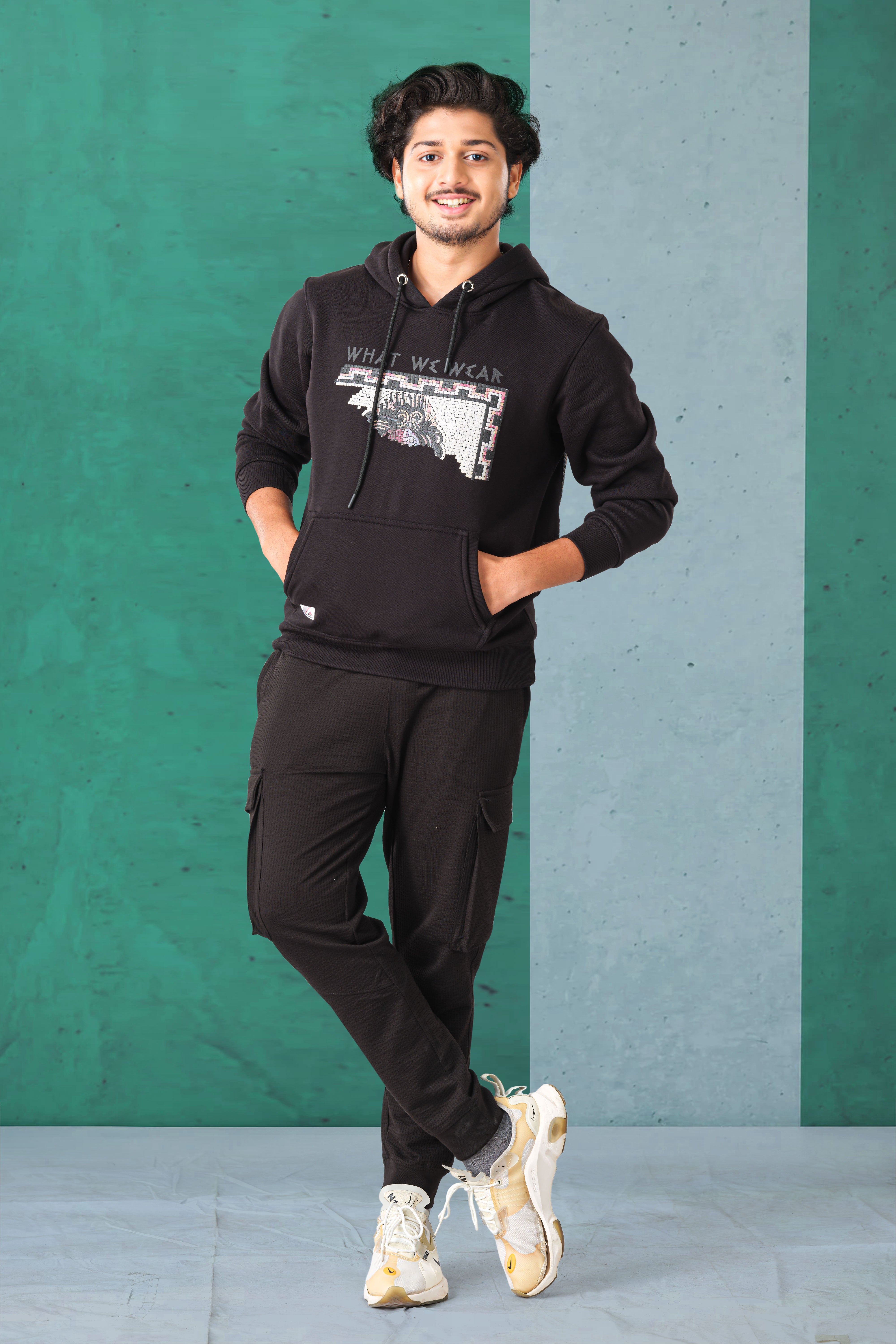 Black sporty streetwear tee