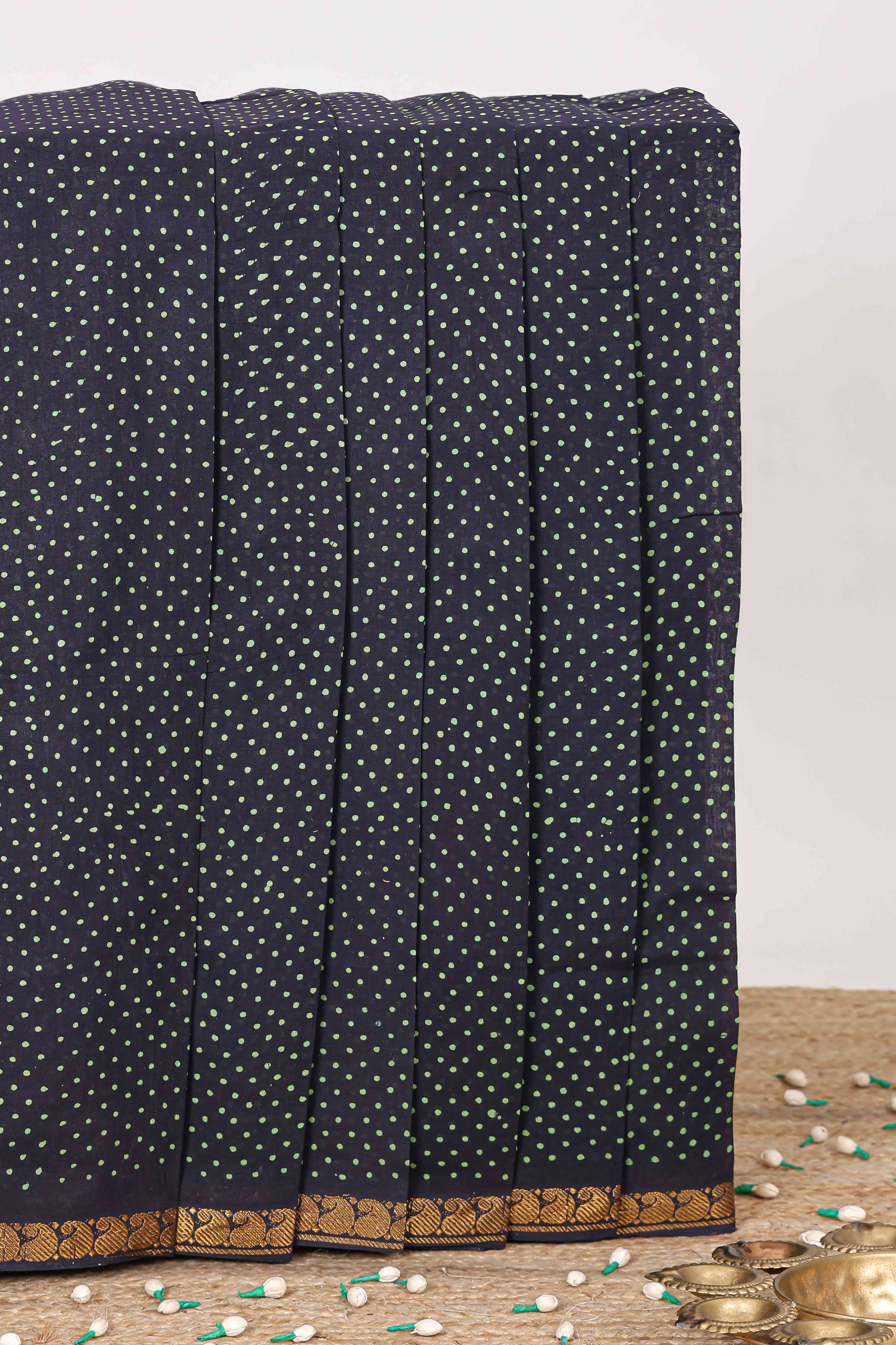 Black sungudi cotton weave