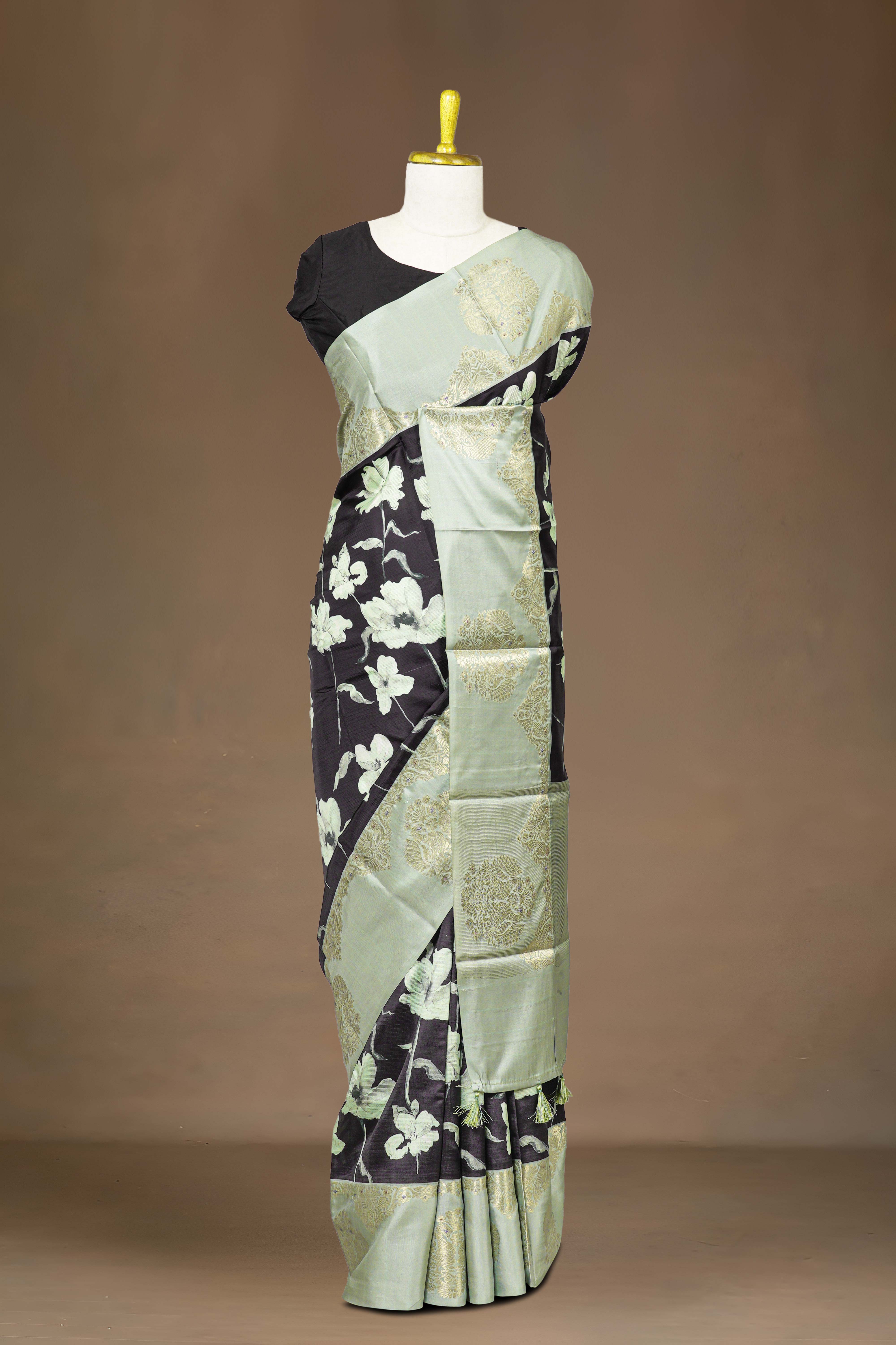 Black tussar soft weave