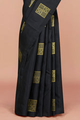 Black zari butta silk saree
