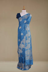 Blue Mushru Silk