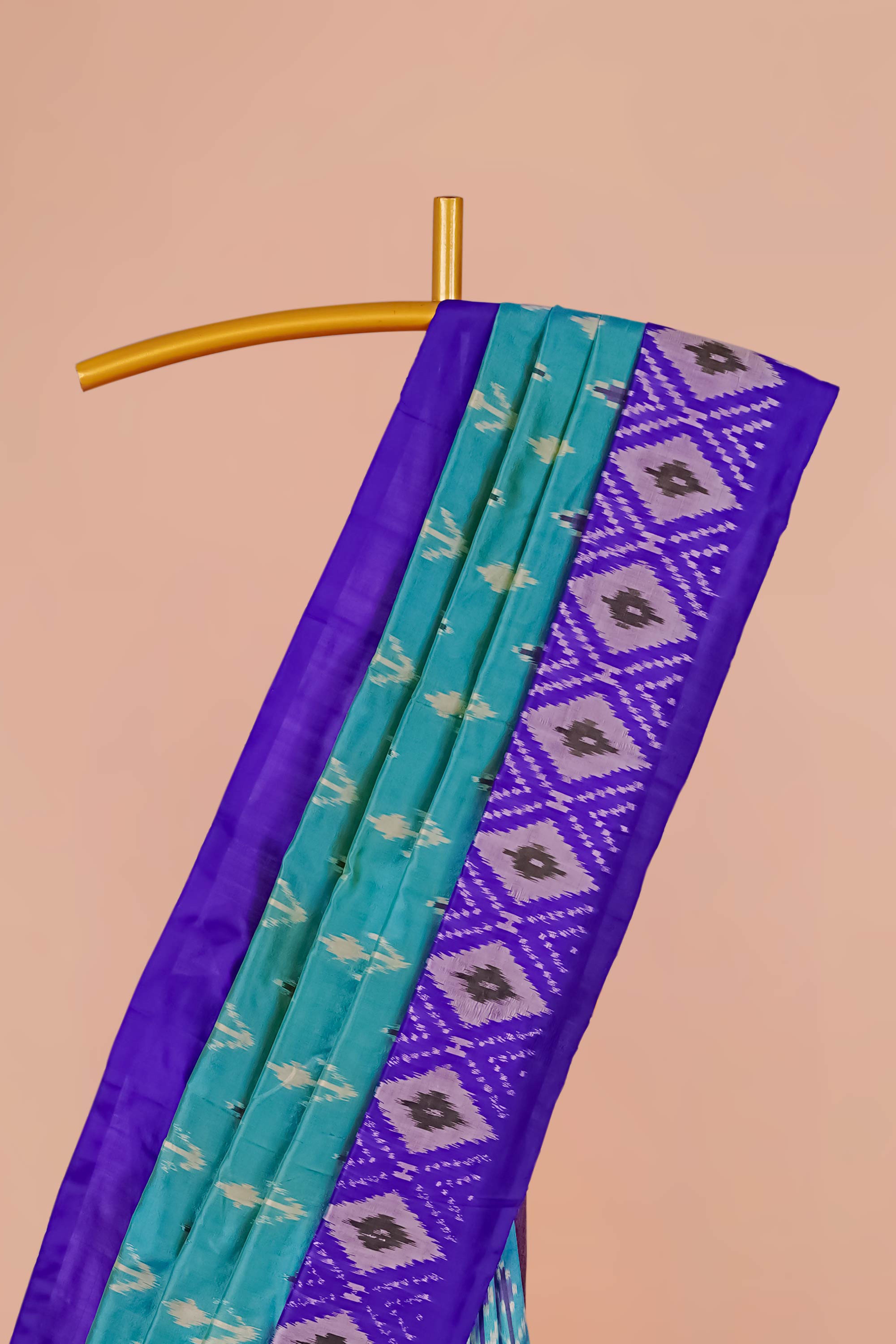 Blue Pochampally ikkat silk