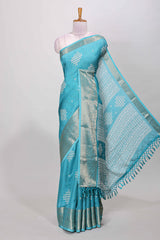 Blue airy mellow fabric