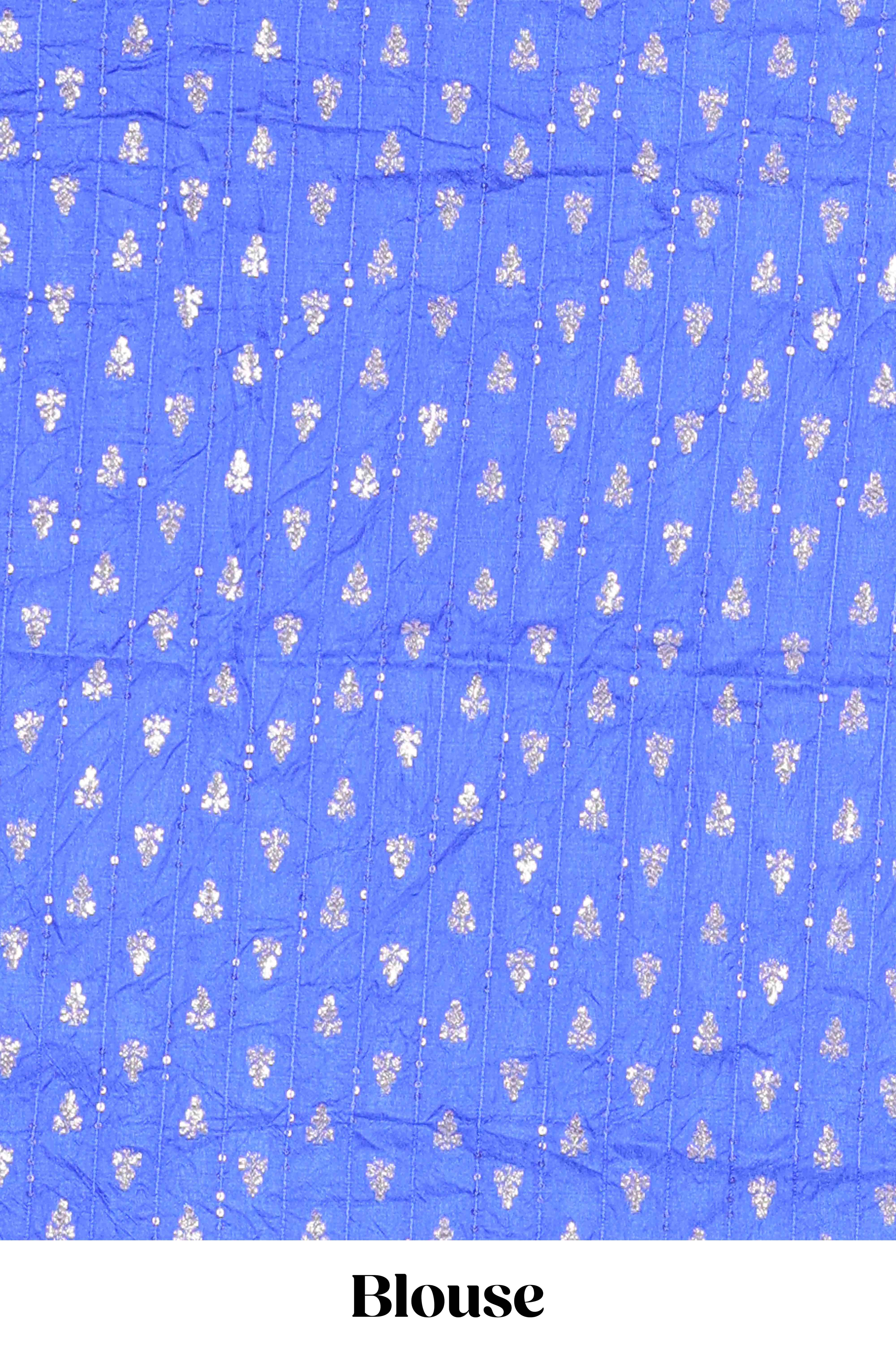 Blue art raw silk elegant saree
