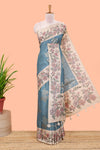 Blue art tussar silk
