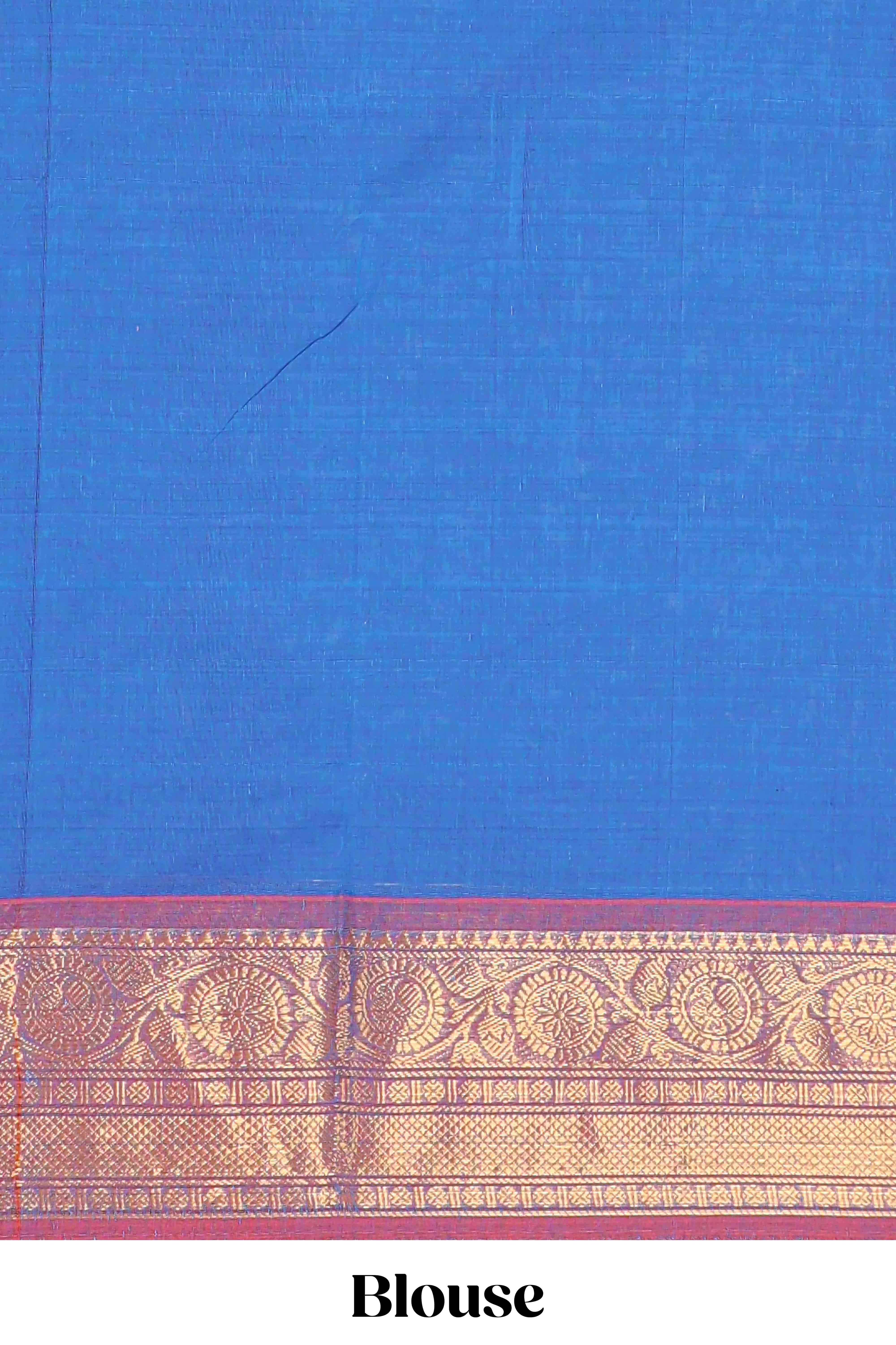 Blue casual chettinad cotton saree