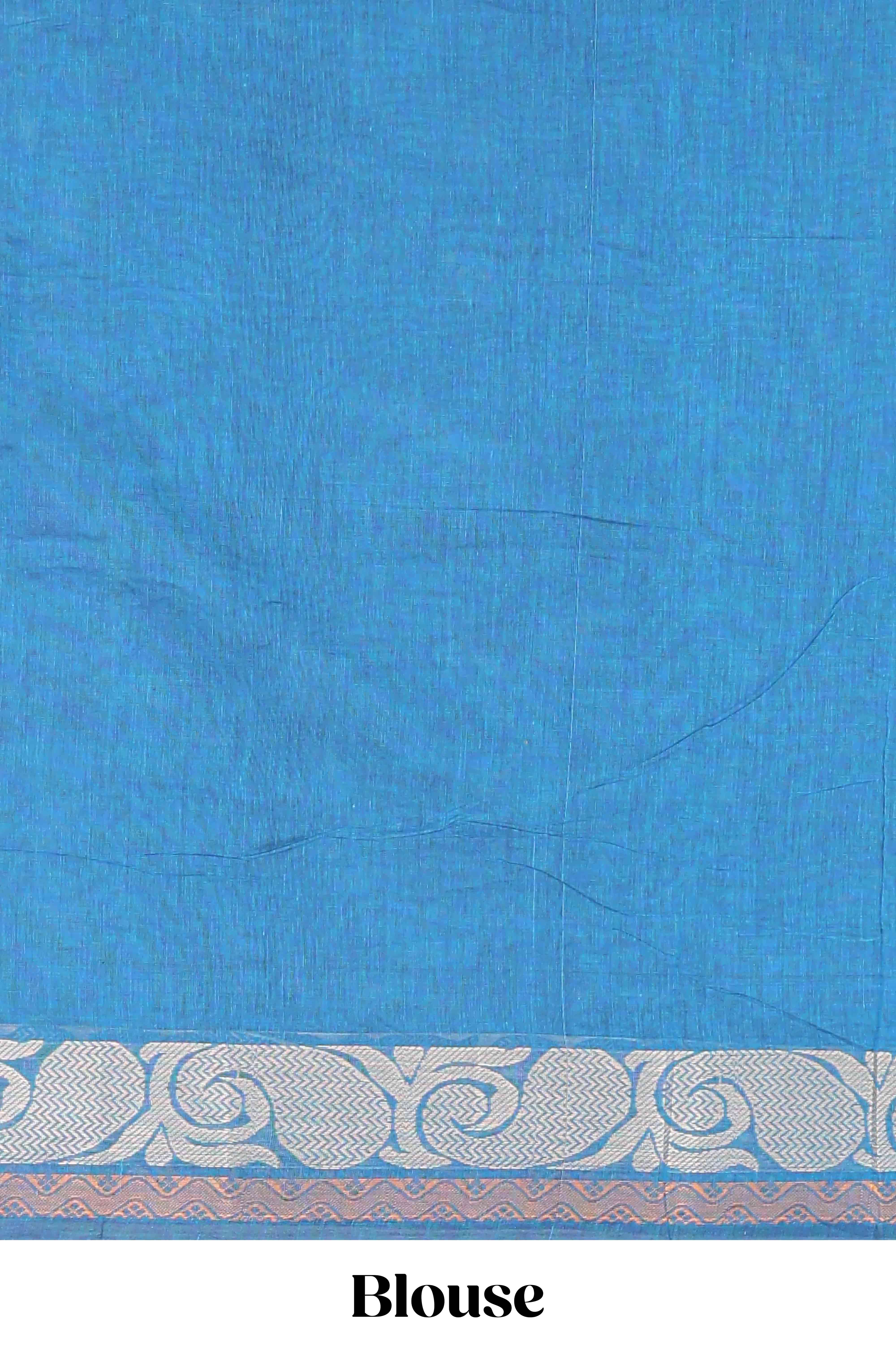 Blue casual kanchi cotton saree