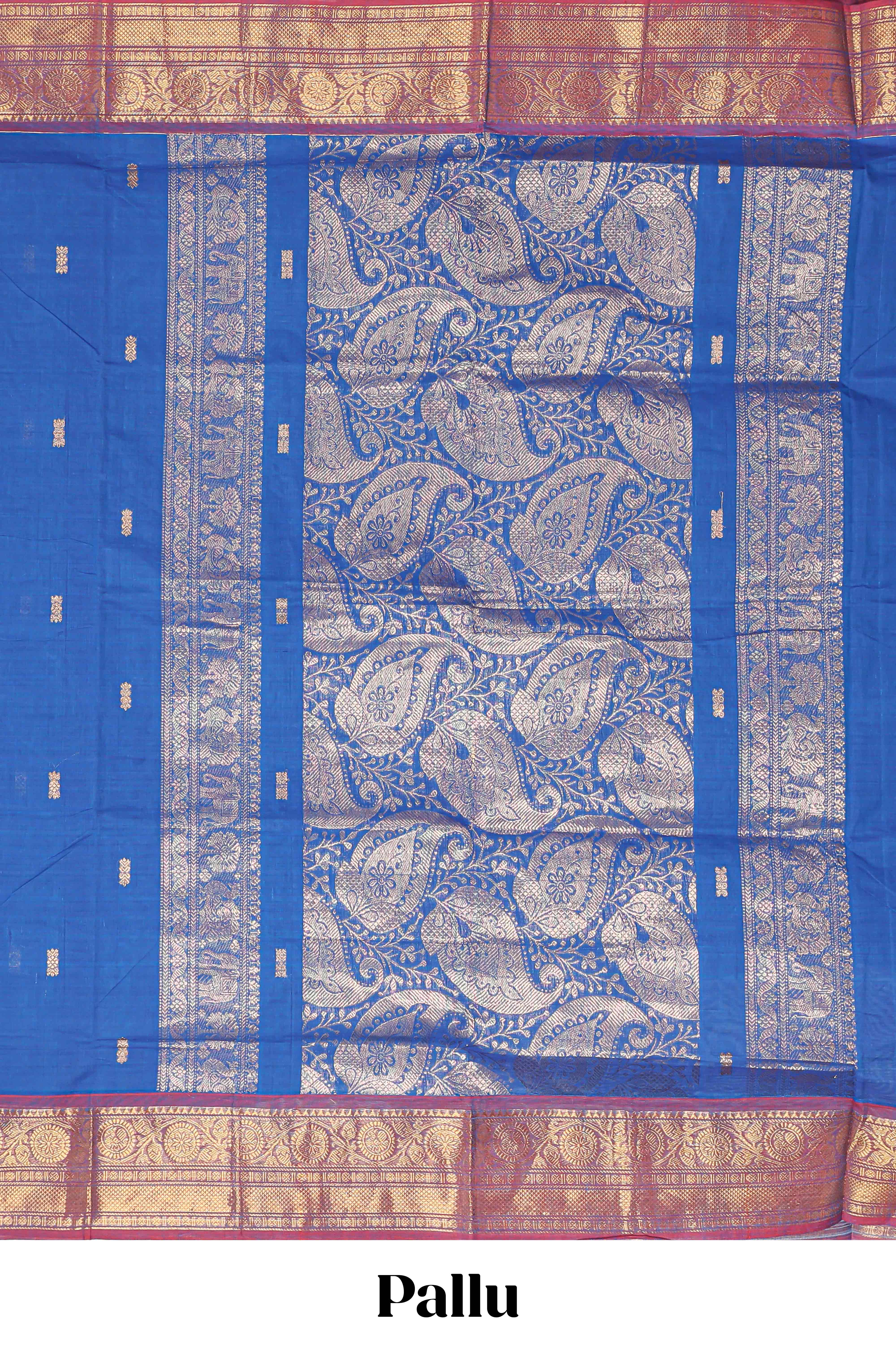 Blue chettinad cotton saree