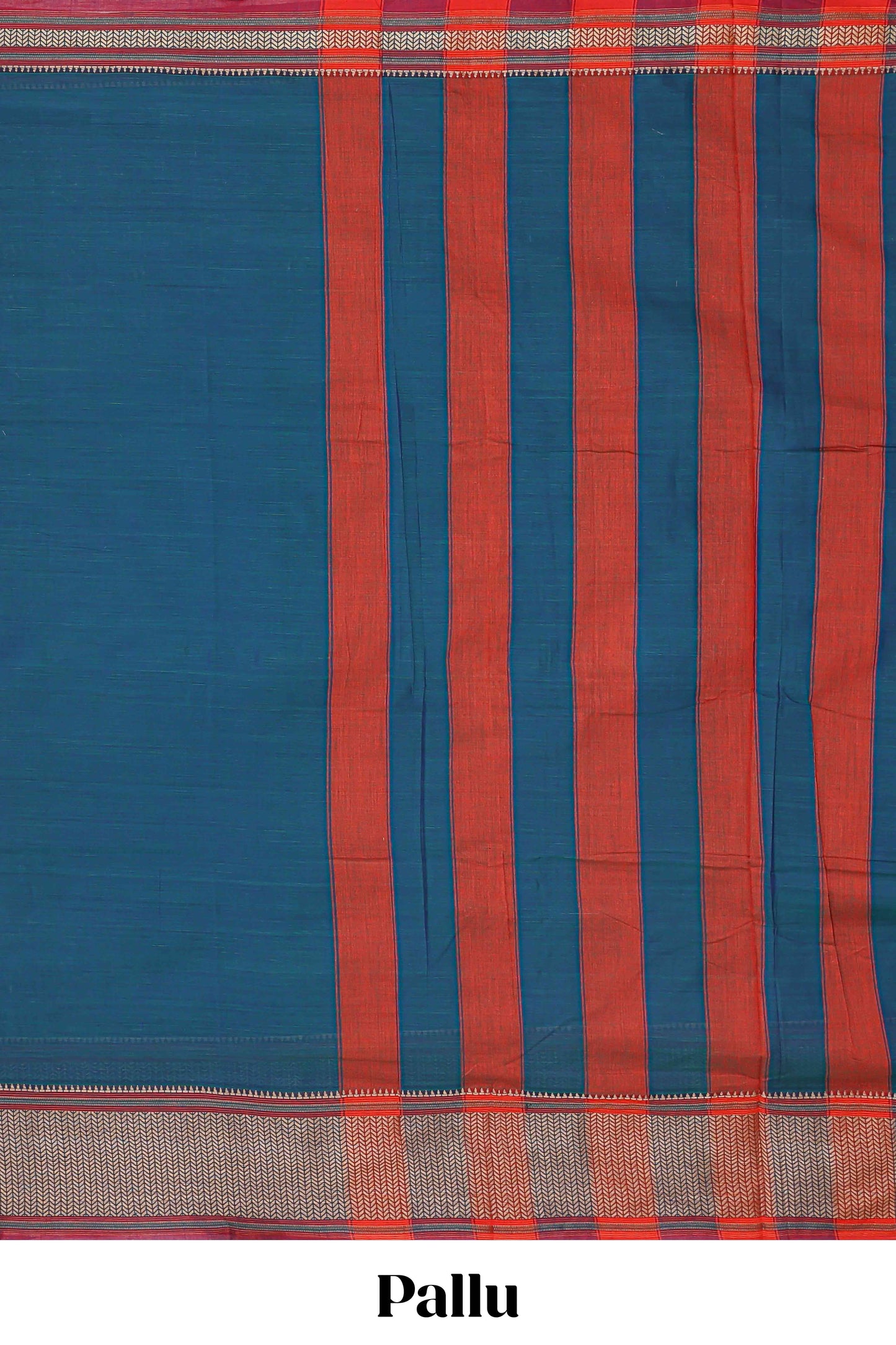 Blue contrast border saree