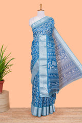 Blue cotton handloom fabric