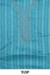 Blue cotton thread work suit