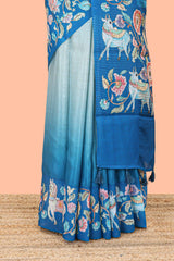 Blue elegant woven saree