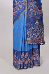 Blue ethnic butta saree