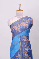 Blue festive woven saree