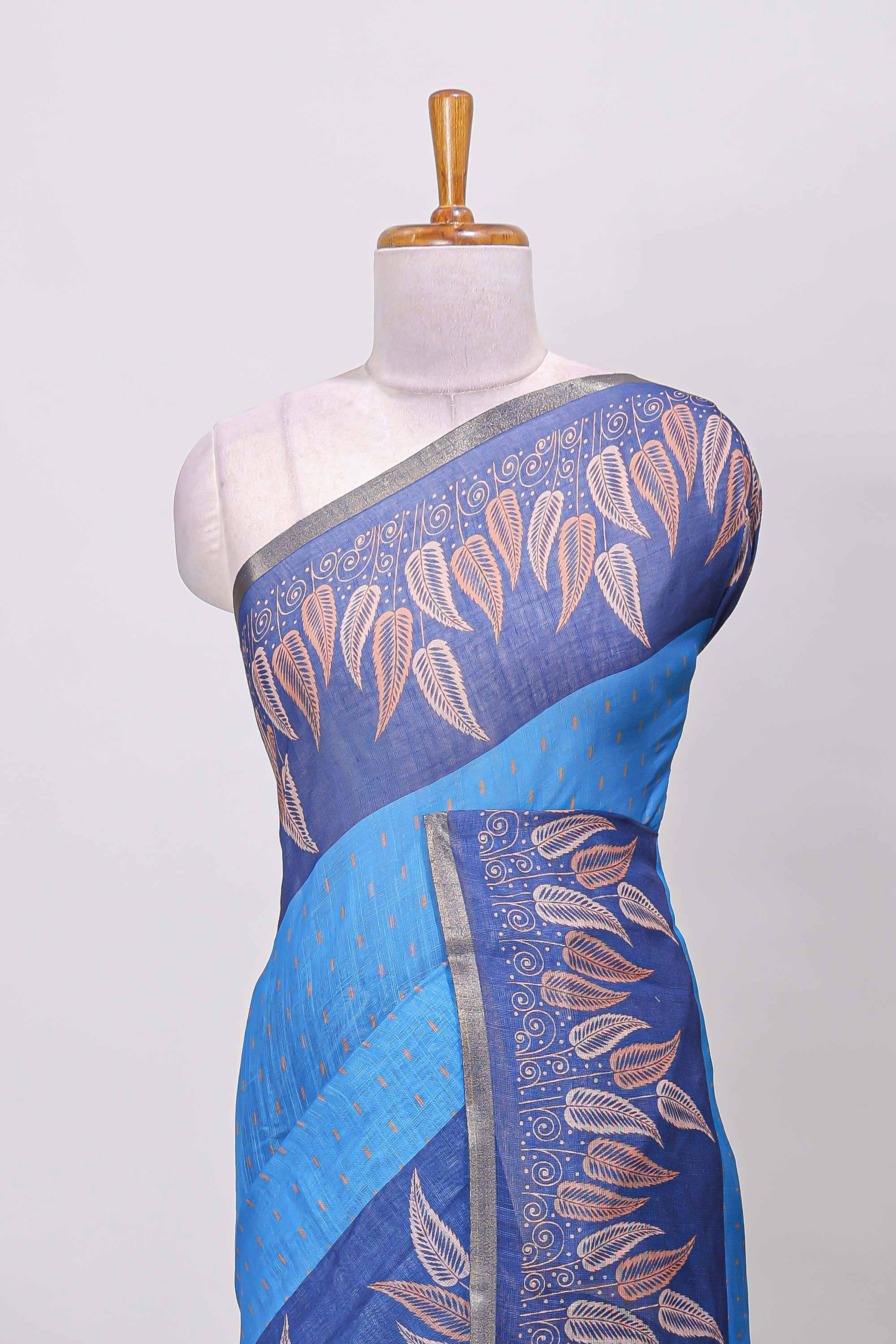 Blue festive woven saree