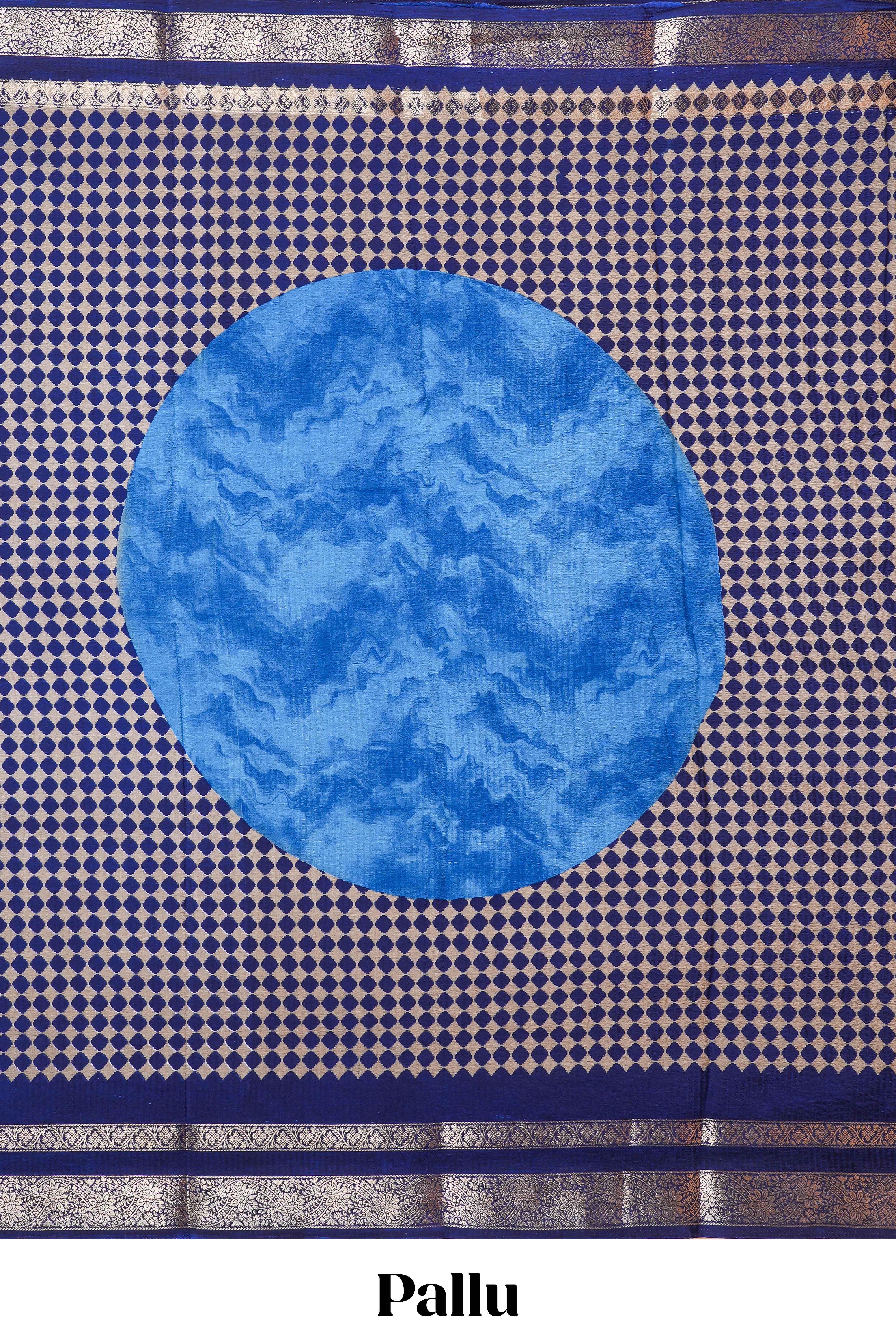 Blue festivel chiffon saree