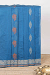 Blue floral butta kanchi cotton saree