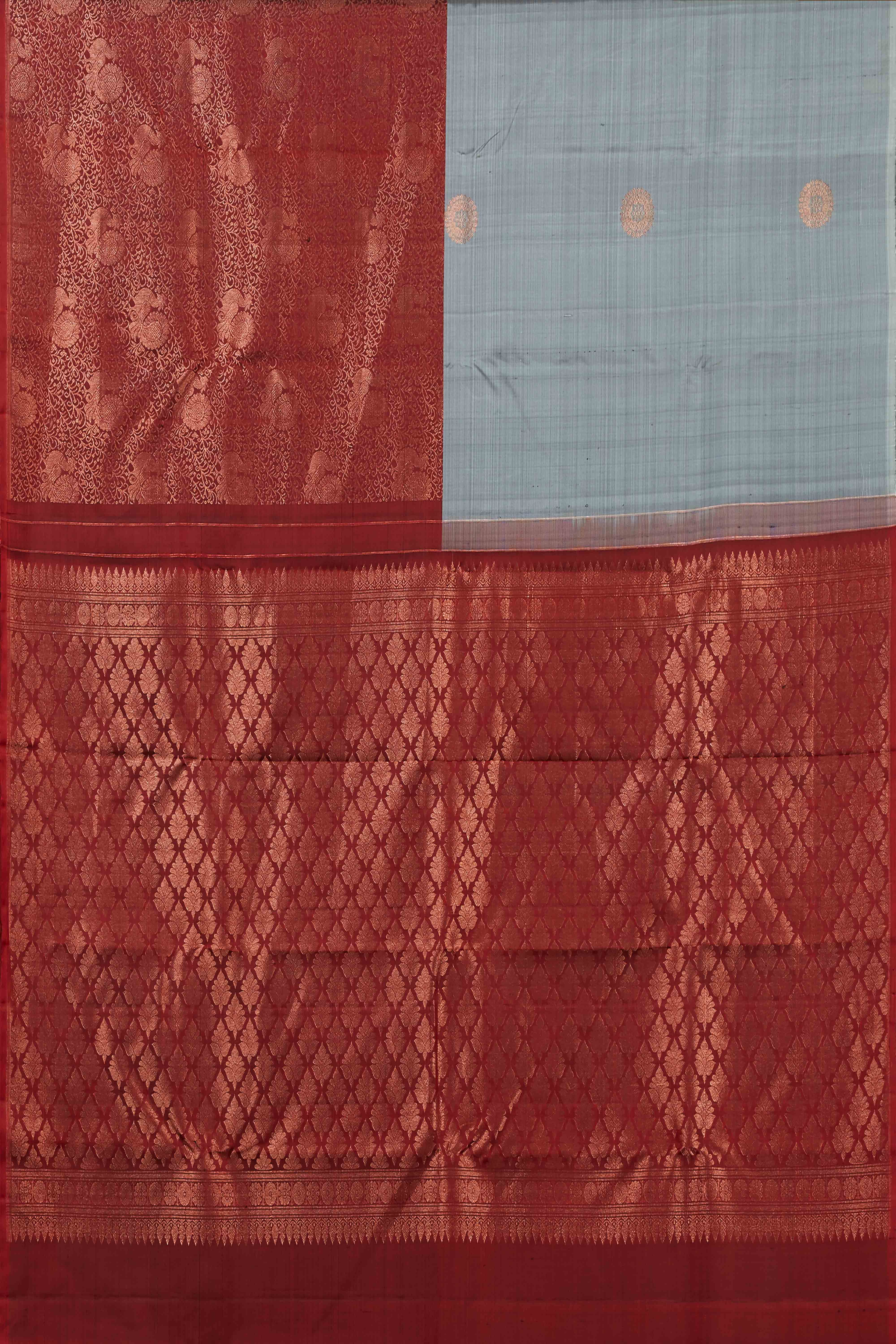 Blue gold zari silk saree