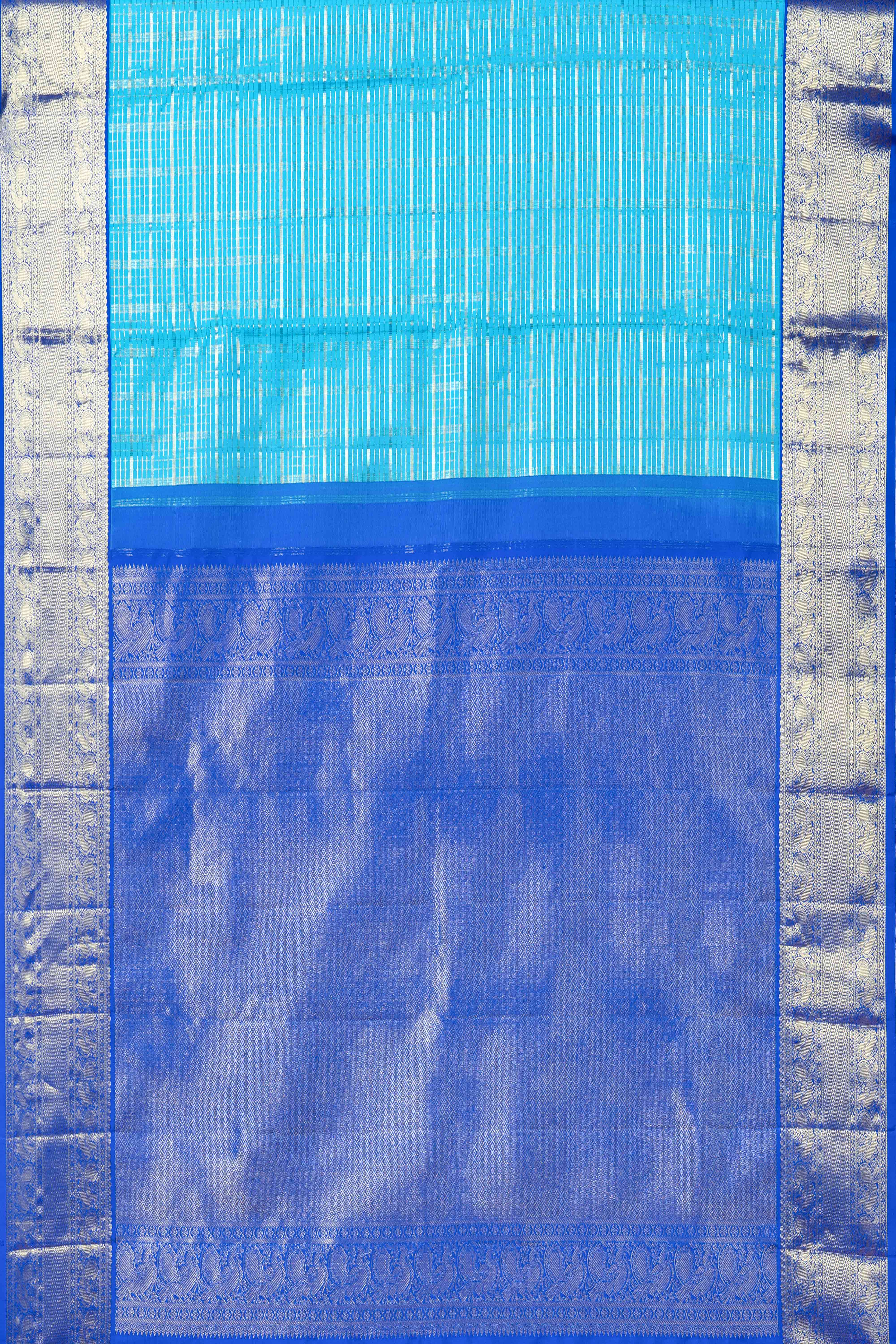 Blue silks saree with zari border