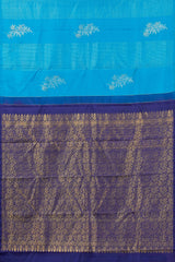 Blue silver butta silks saree