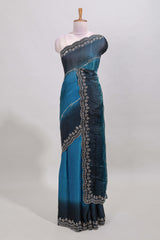 Blue stonework designer saree