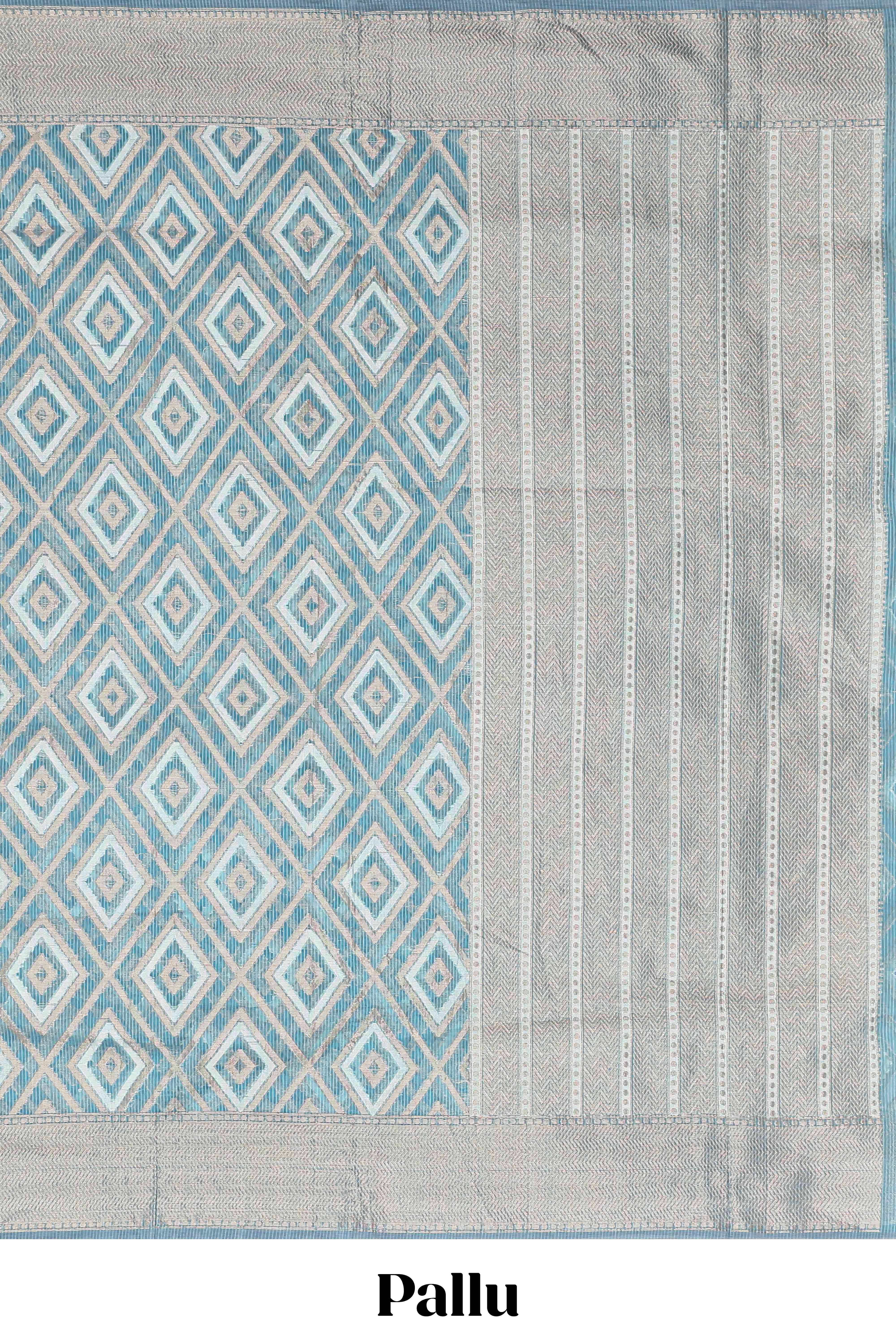 Blue striped pallu saree