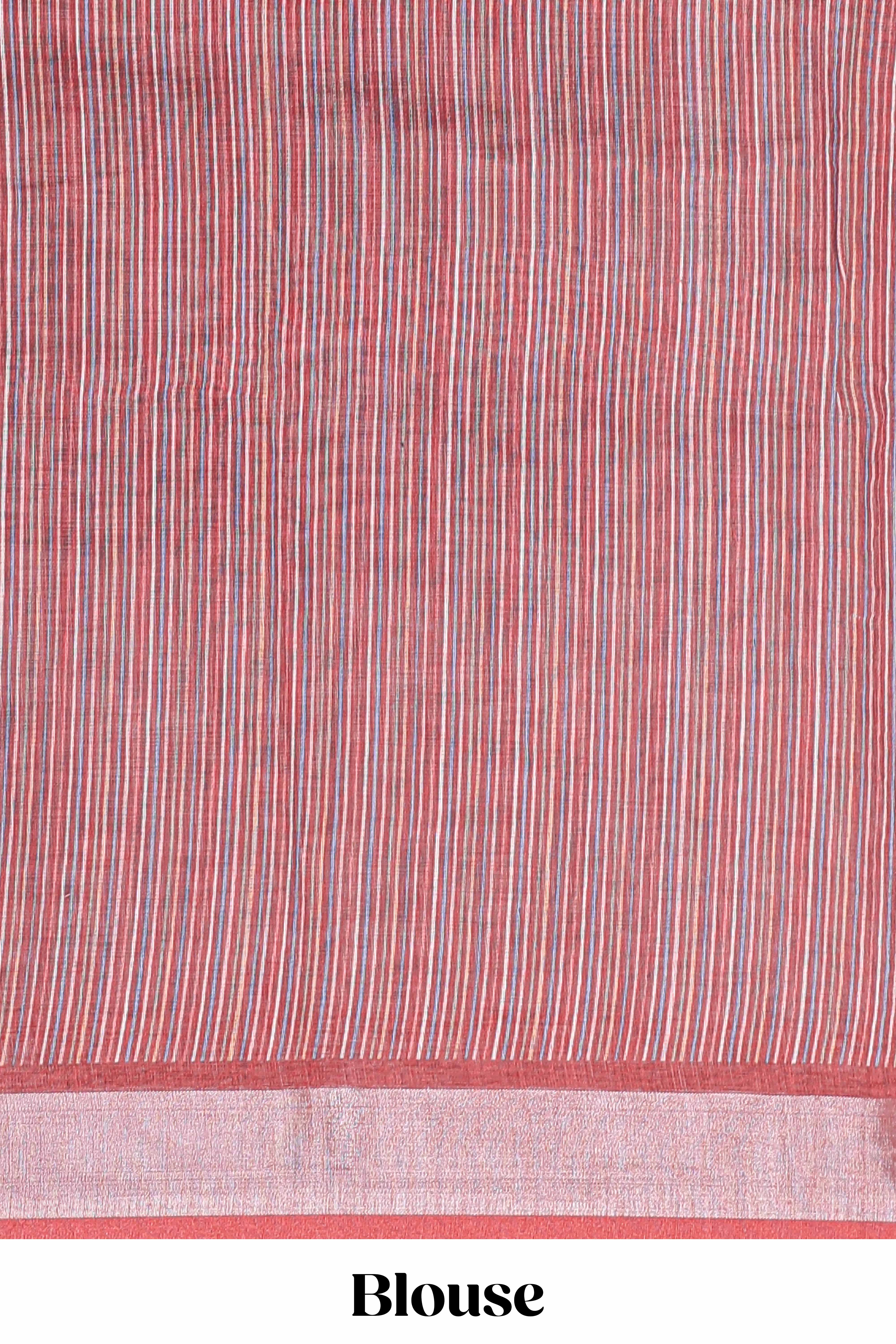 Blue stylish linen cotton saree