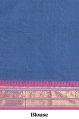 Blue traditional chettinad cotton saree