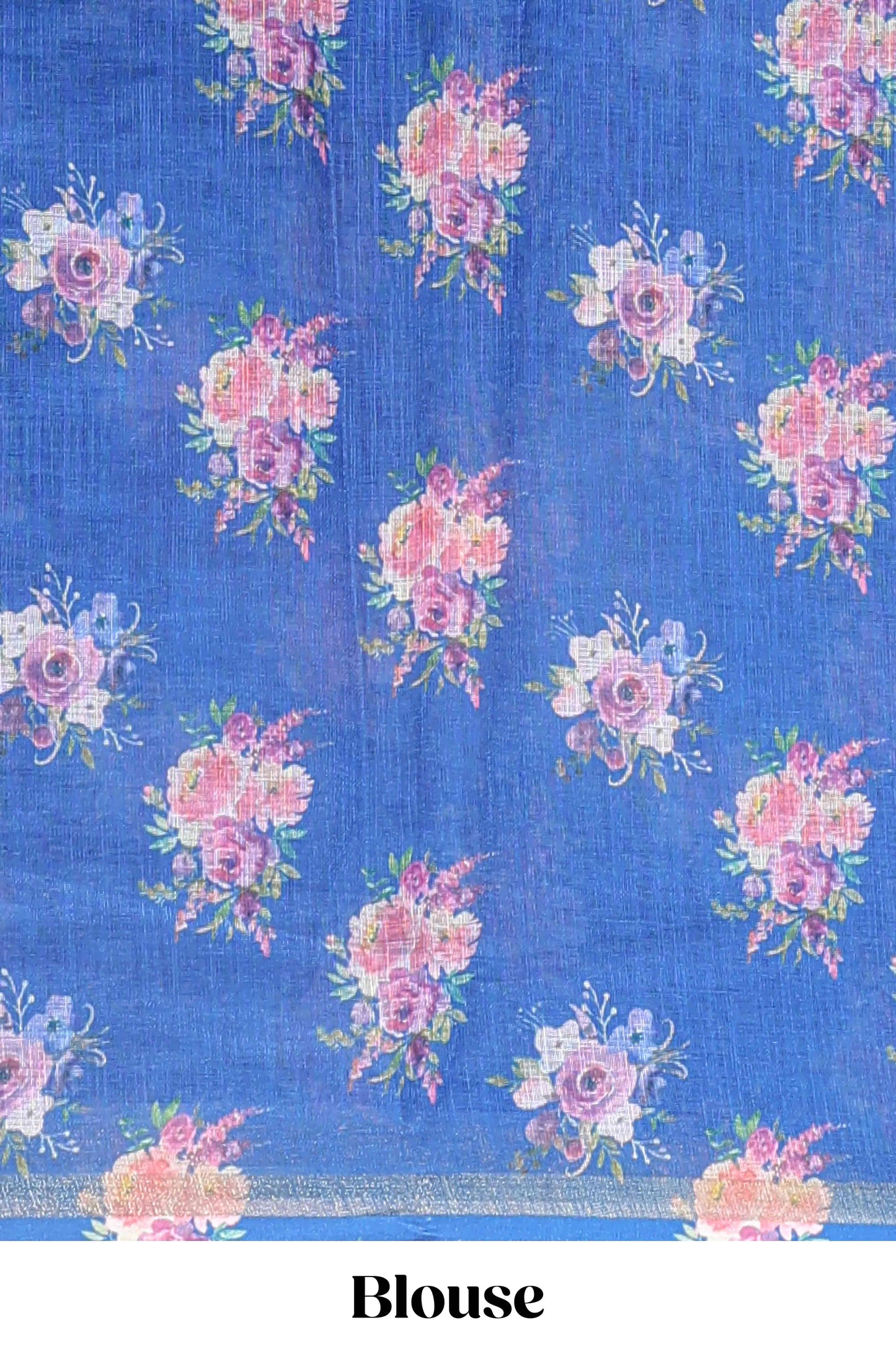 Blue wedding linen saree