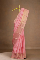 Blush pink silk saree traditional
