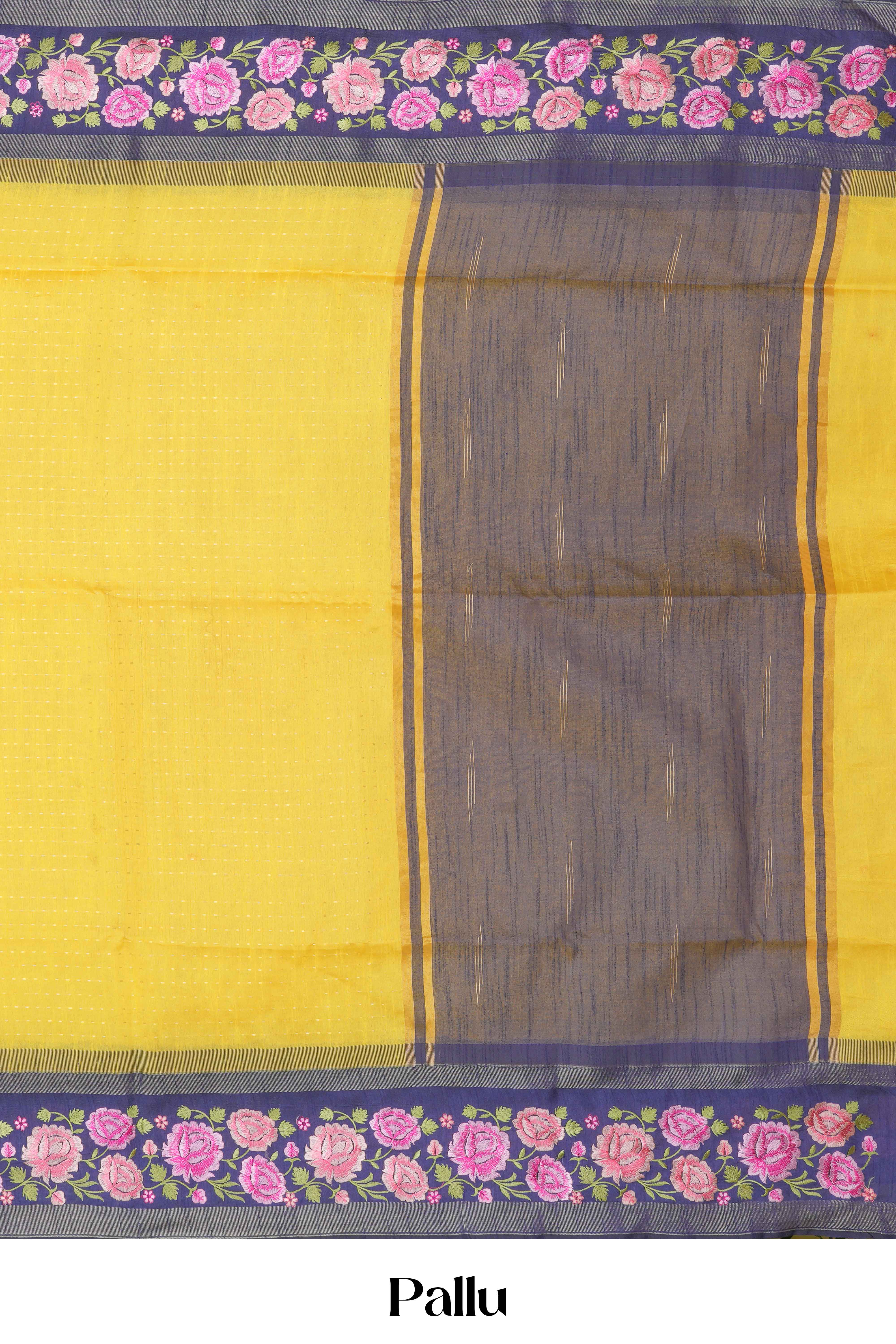 Bold festive drape yellow saree