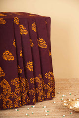 BrownBandhani design detailing