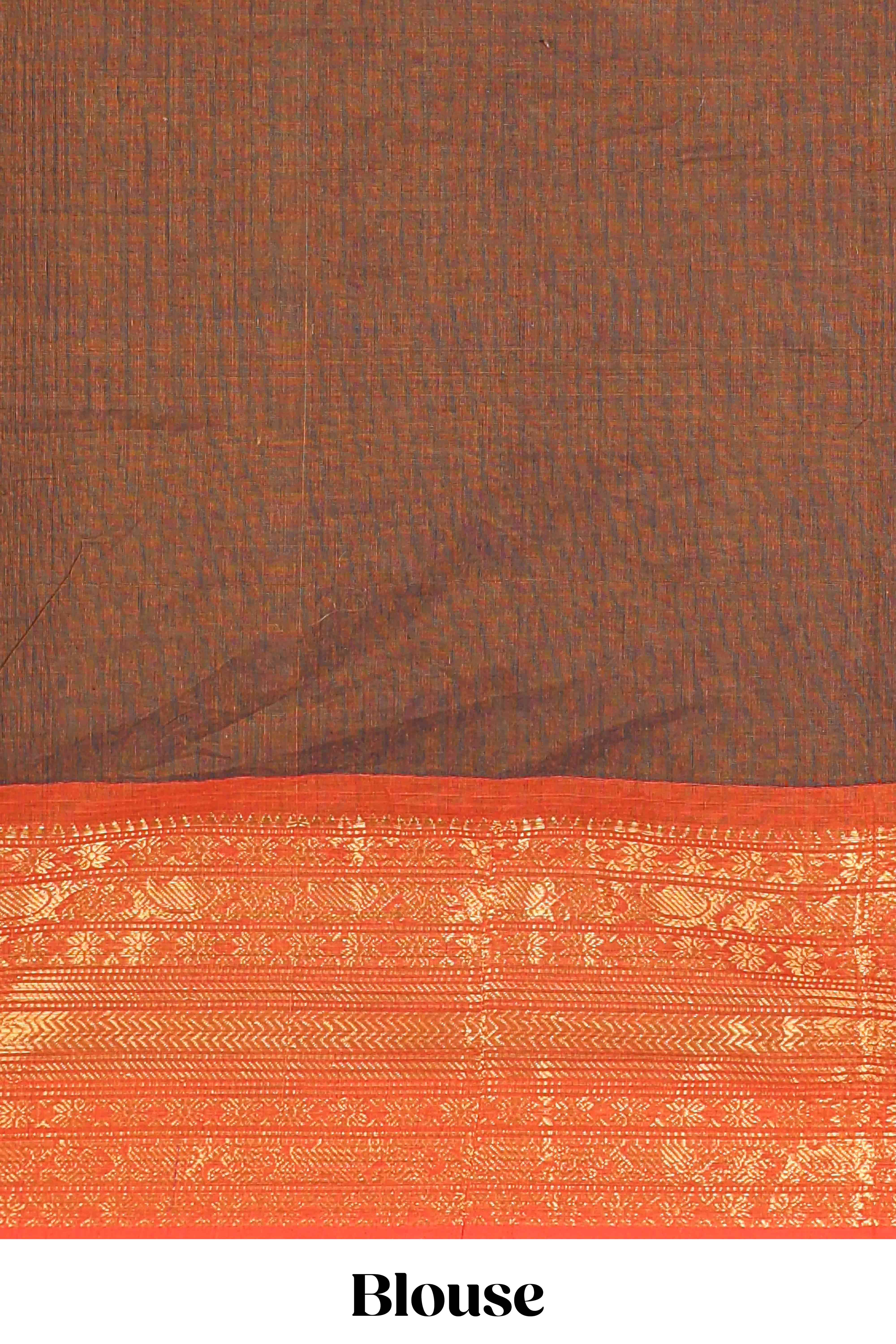 Brown casual chettinad cotton saree