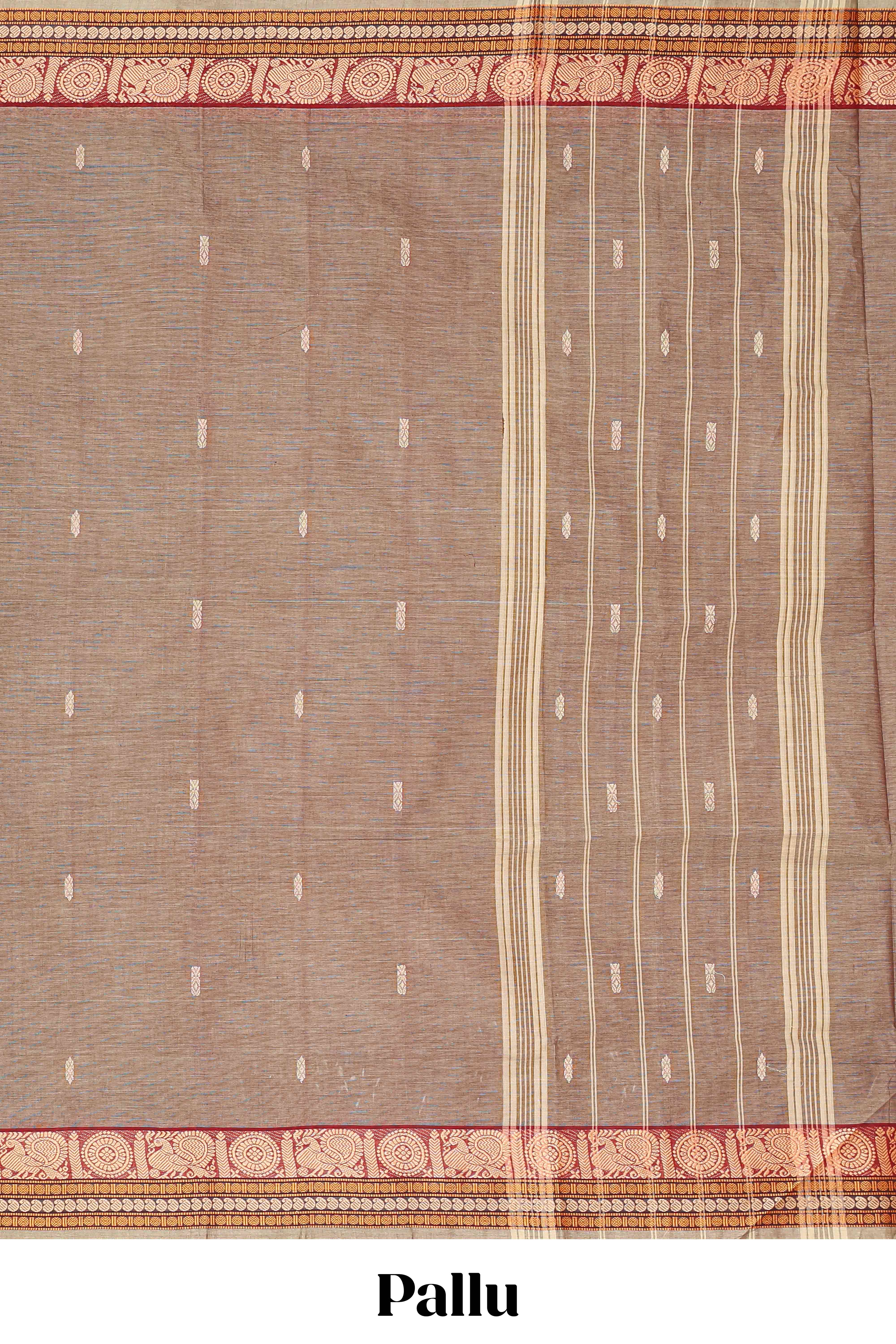 Brown chettinad cotton saree