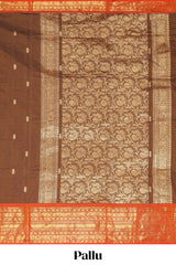 Brown matching blouse sarees