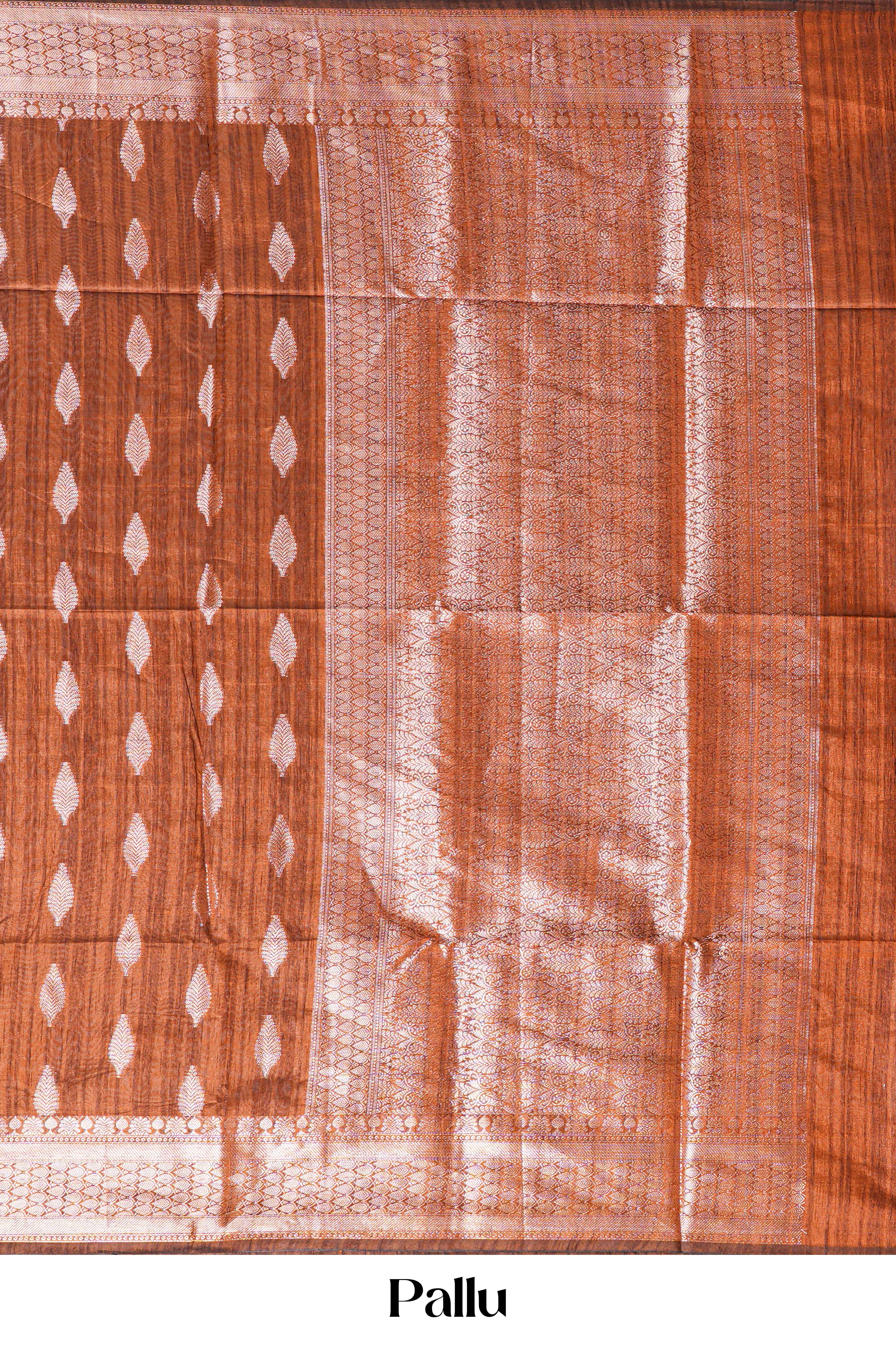 Brown monga silk festive wear saree
