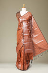 Brown monga silk textured saree