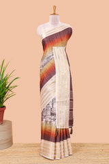 Brown silk dola fabric