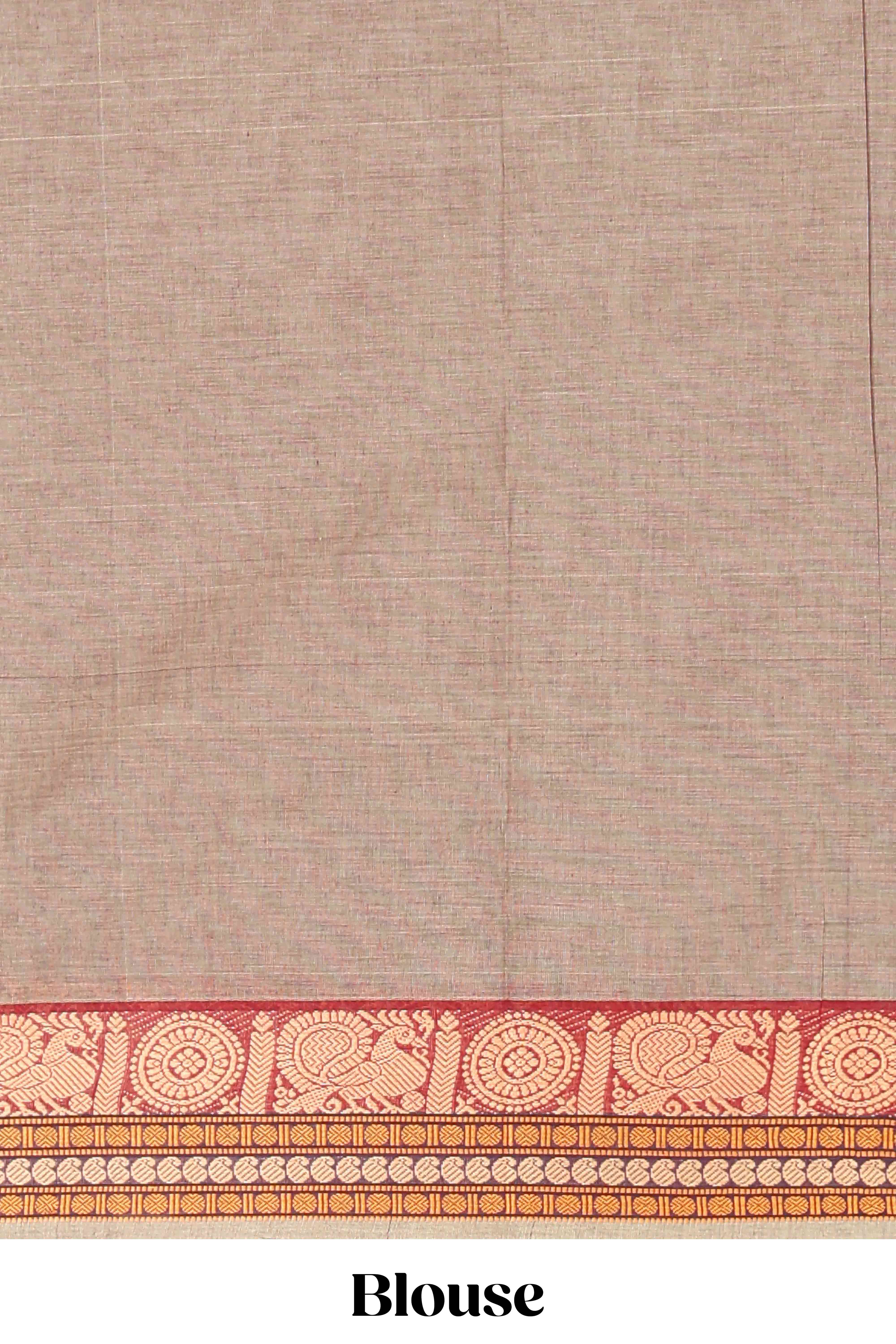 Brown striped pallu saree