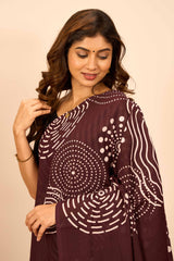 Brown warli print cotton saree Cotton