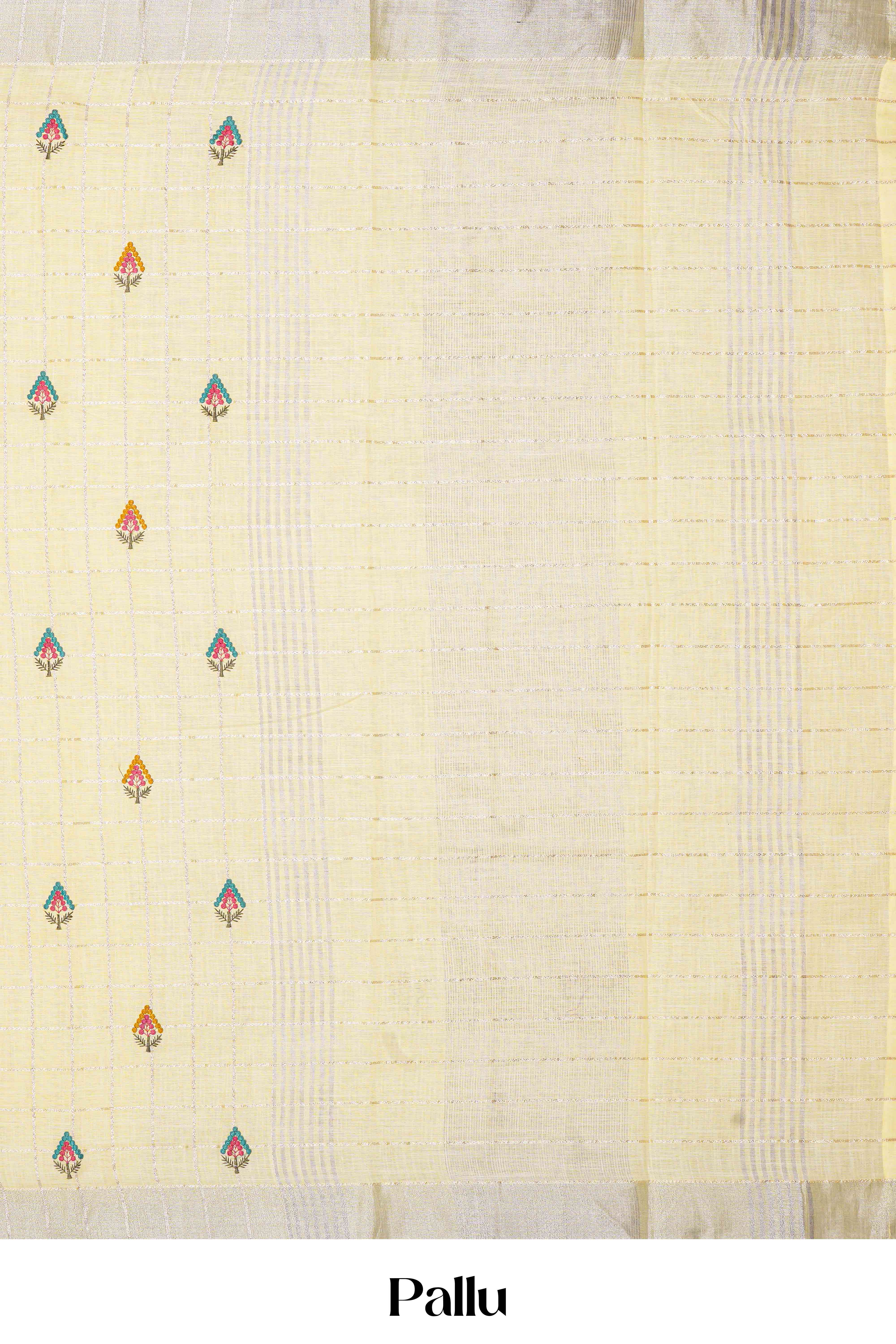 Casual linen yellow saree
