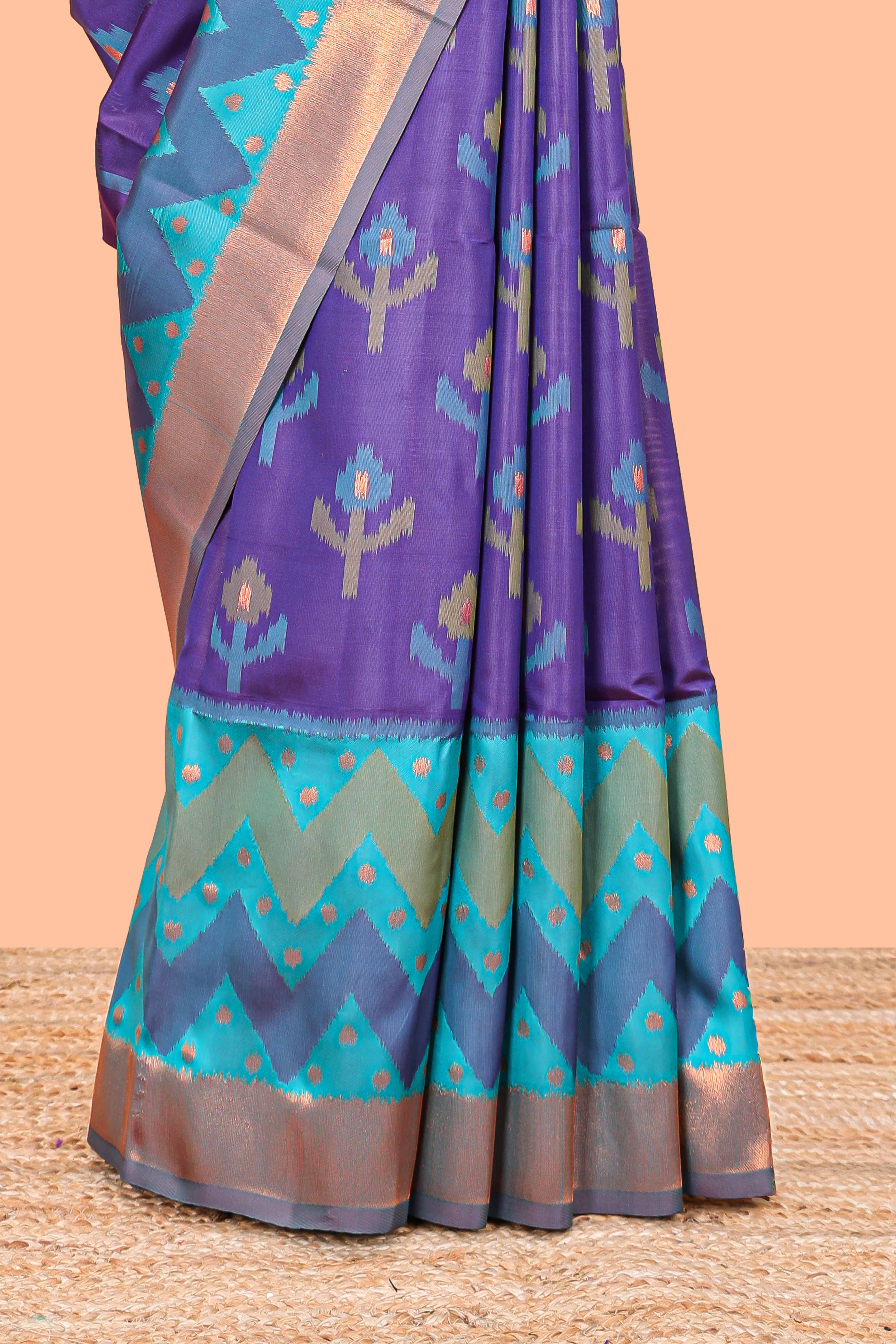 Chevron pattern saree