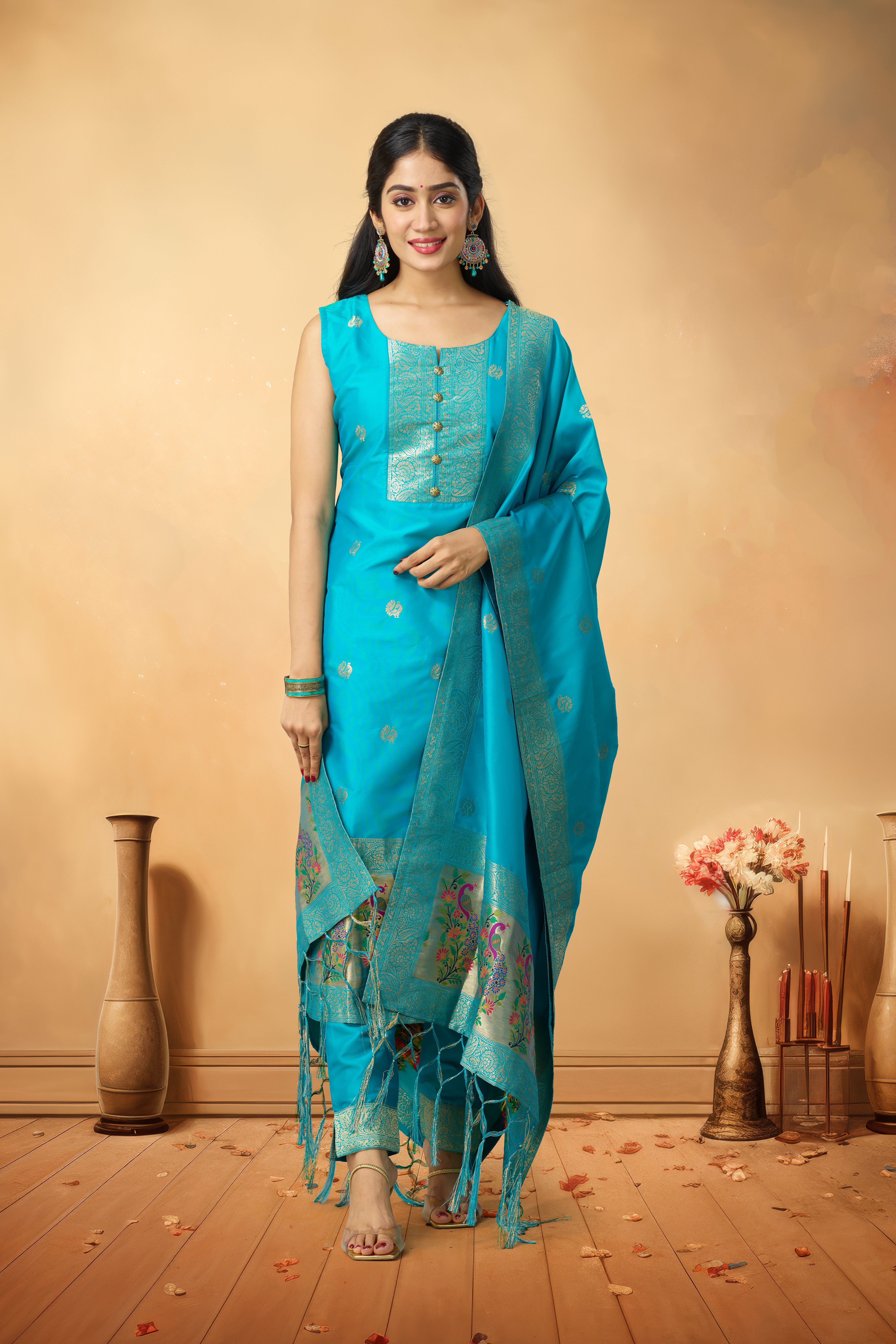 Classic blue ethnic outfit