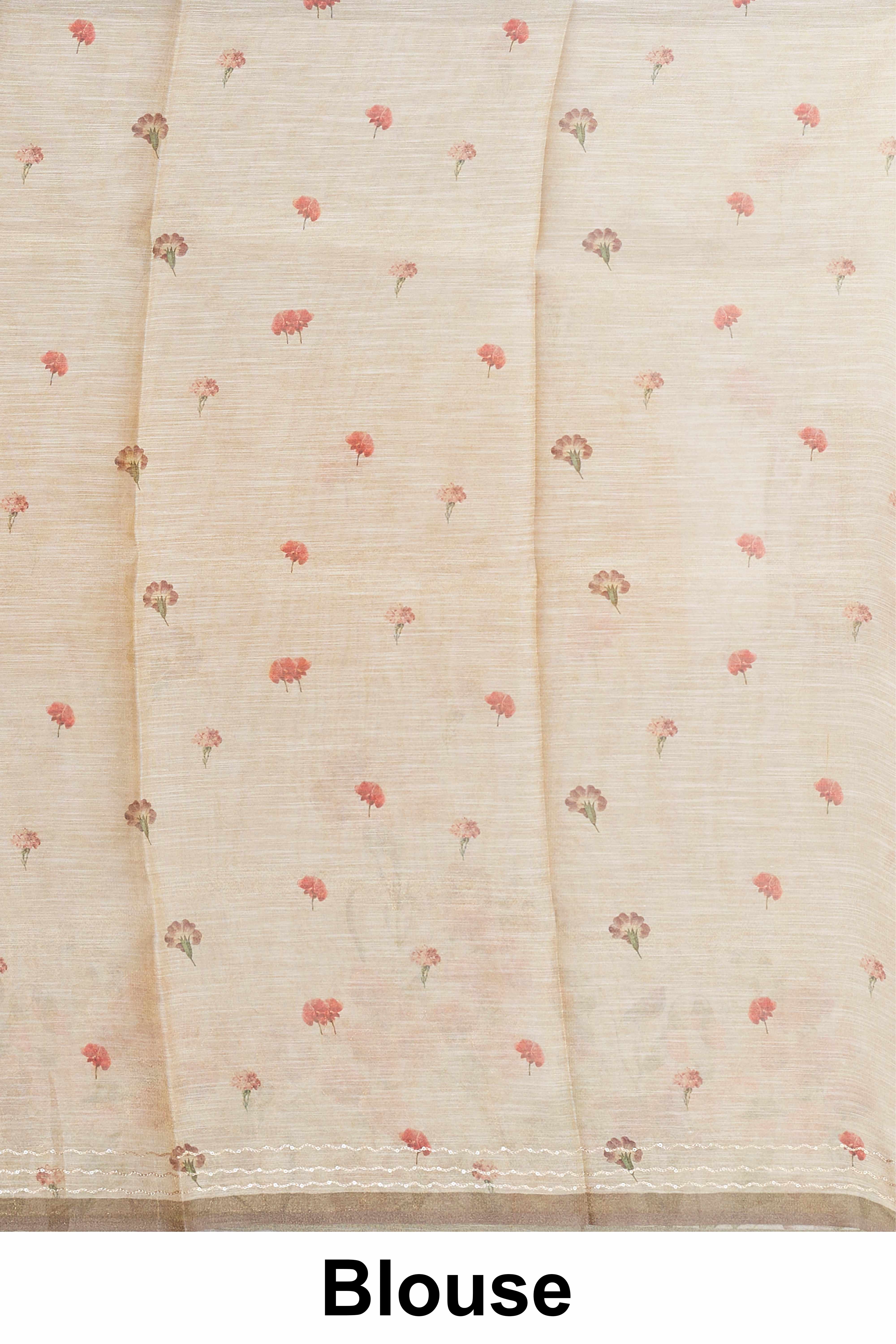 Colorful linen saree